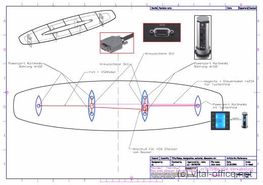 Vital Office conference tables media centers control boxes flip-up unit